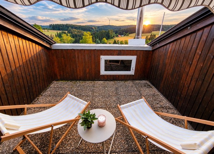  Ferienwohnung Waldblick mit Balkon und Dachterrasse mit traumhaftem Südblick - Mein SWH