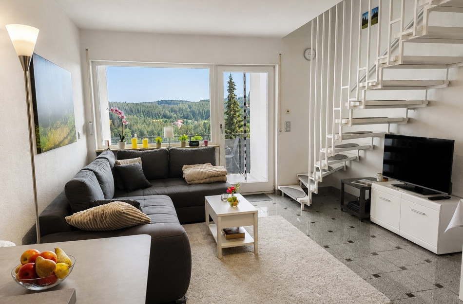 Ferienwohnung Schwarzwaldtraum – Maisonette mit zwei Terrassen & Panoramabalkon im Schwarzwald